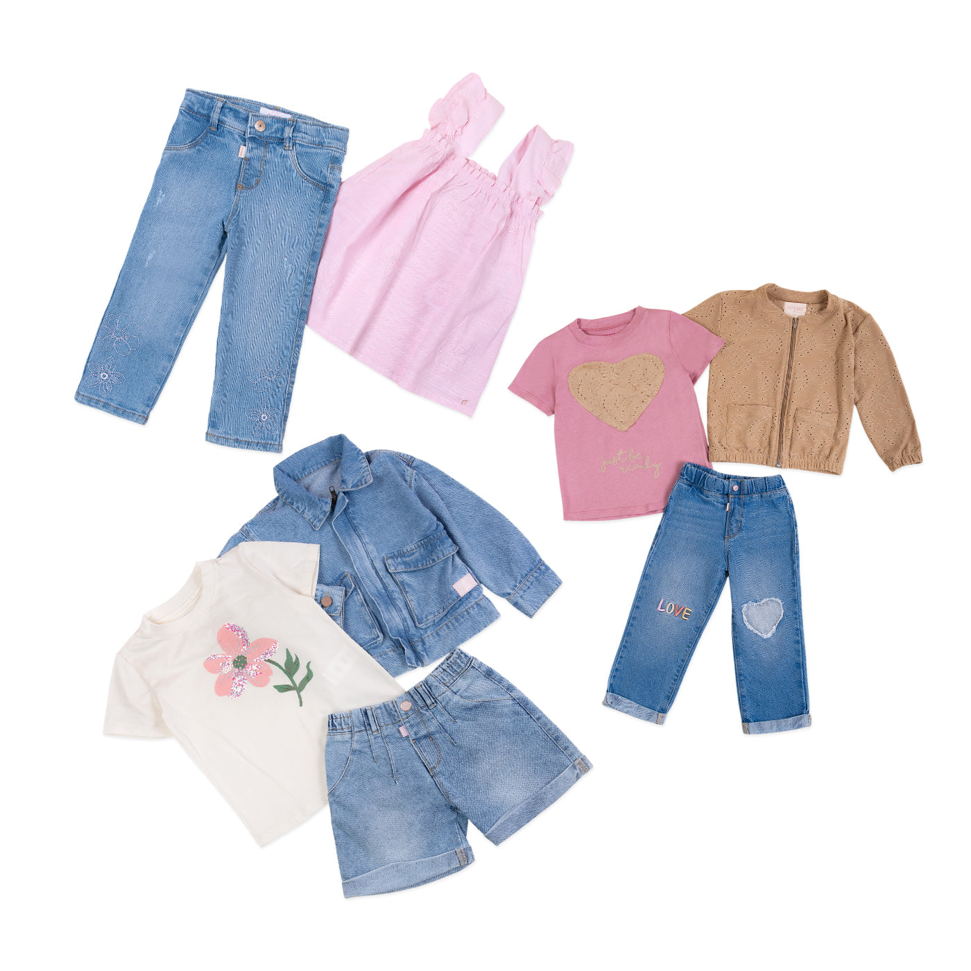 COMBO X3 NIÑA LOVELY DENIM