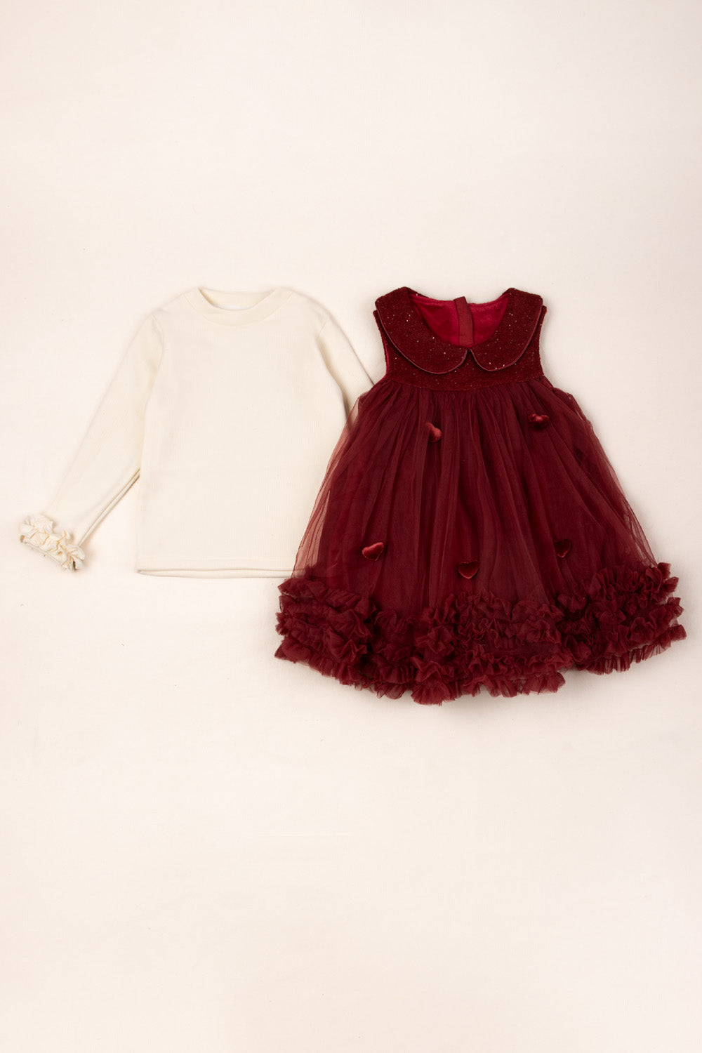 CONJUNTO VESTIDO NIÑA ROJO