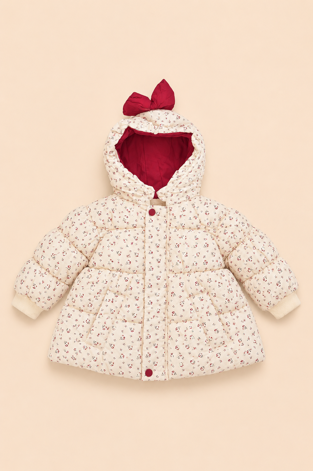 CHAQUETA FLORES NIÑA BLANCO  COMFORT