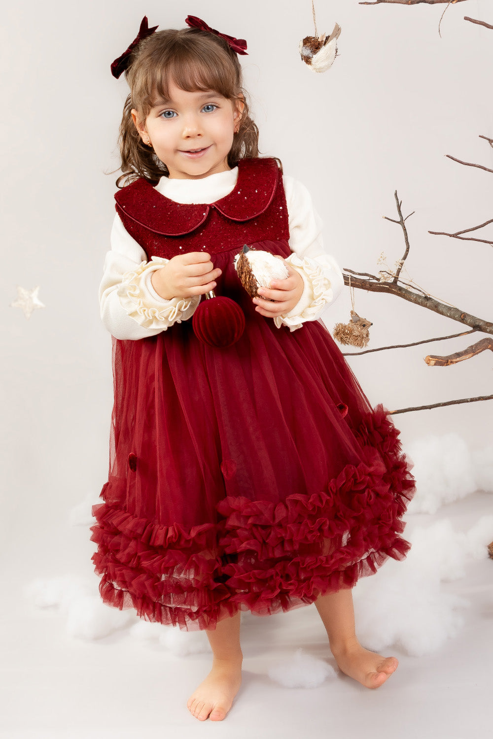 CONJUNTO VESTIDO NIÑA ROJO