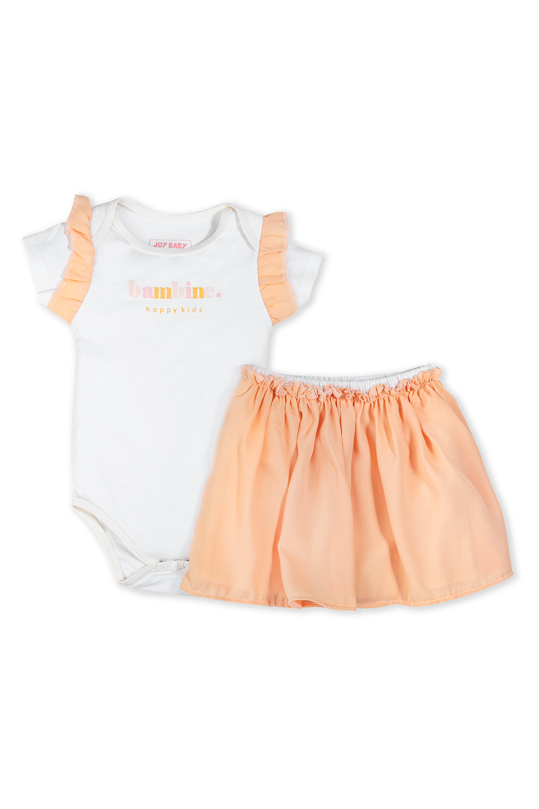 CONJUNTO FALDA BEBÉ BAMBINE NARANJA