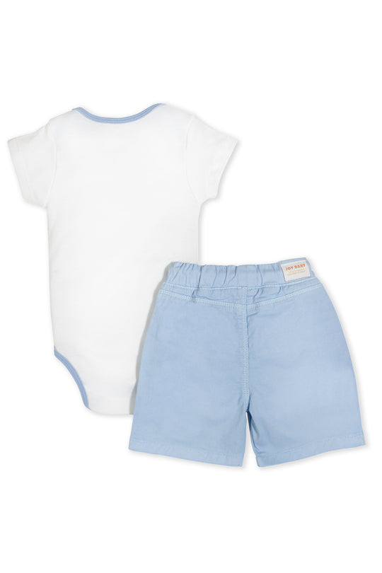 CONJUNTO BEBÉ NIÑO LOVE AZUL