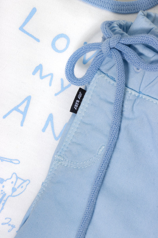 CONJUNTO BEBÉ NIÑO LOVE AZUL