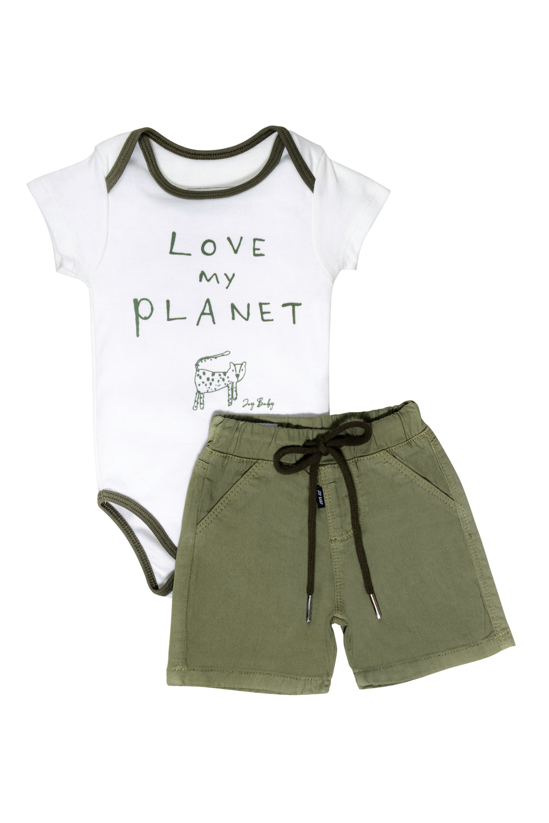 CONJUNTO BEBÉ NIÑO LOVE VERDE