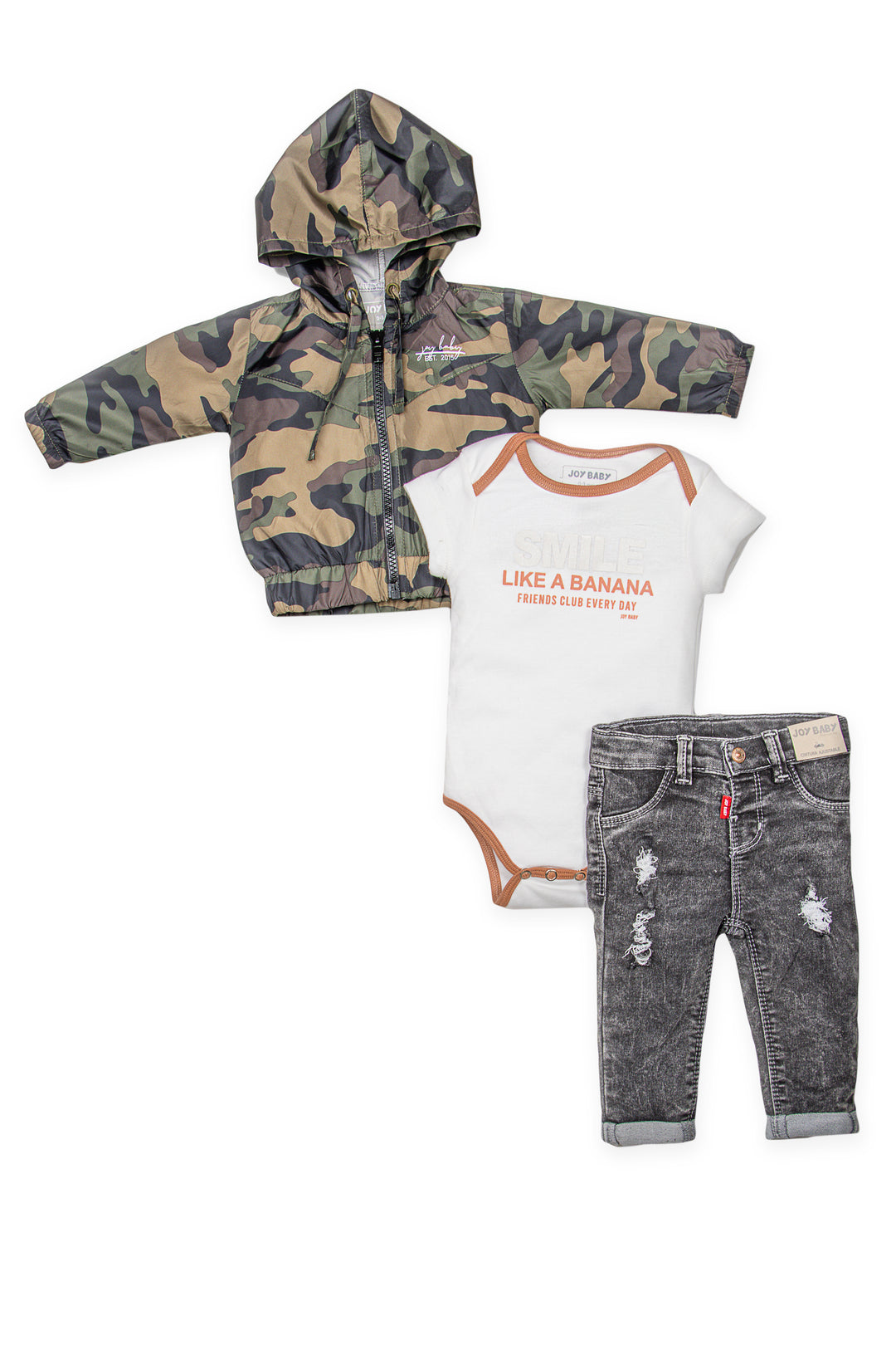 CONJUNTO TRES PRENDAS BEBÉ ARMY