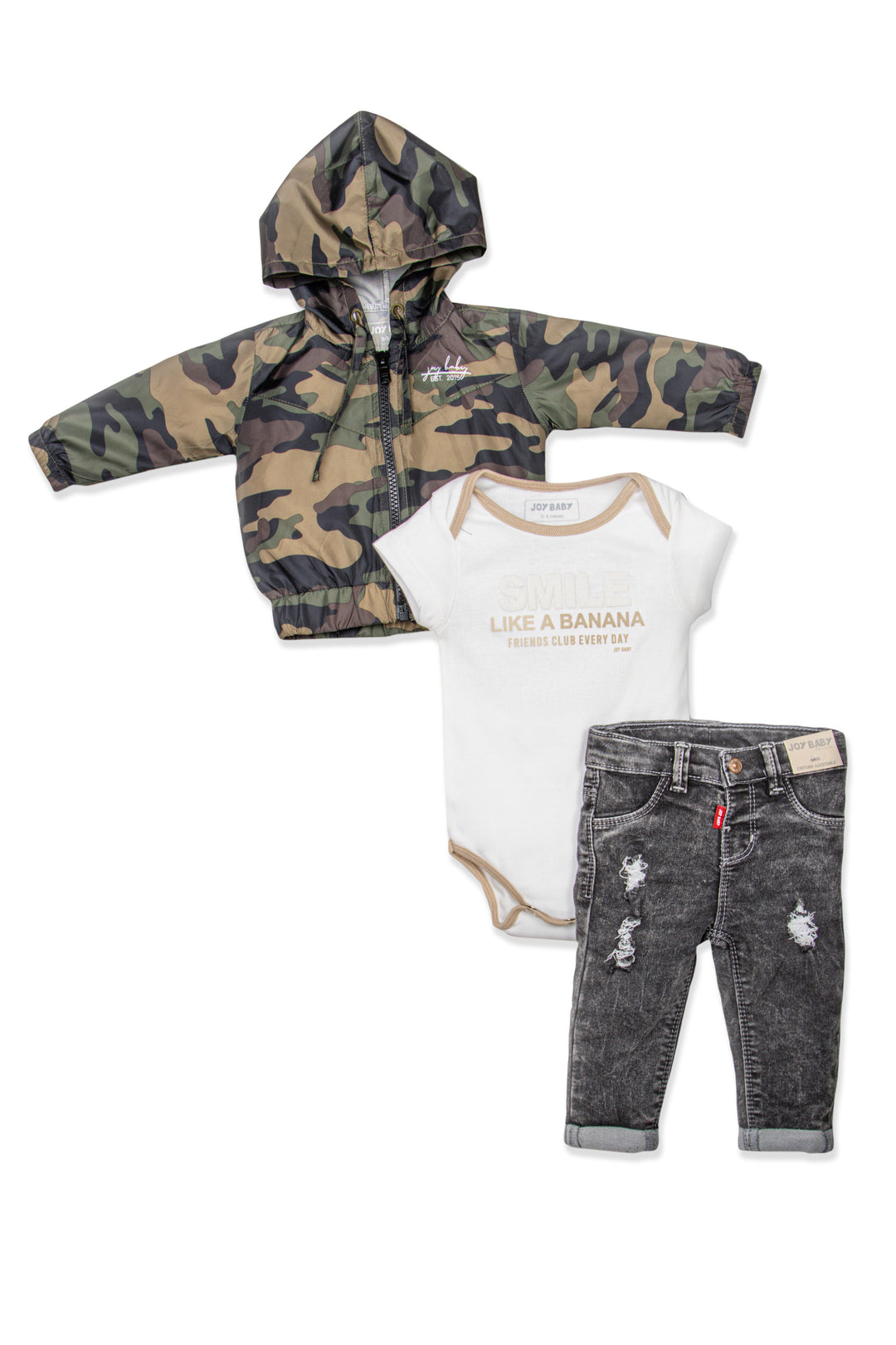 CONJUNTO TRES PRENDAS BEBÉ ARMY