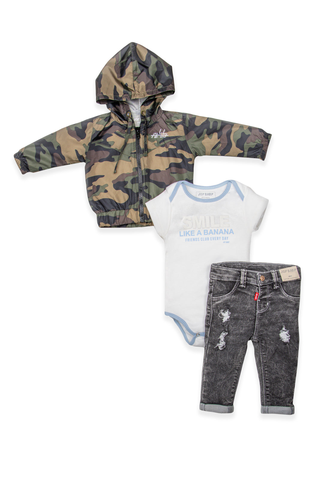 CONJUNTO TRES PRENDAS BEBÉ ARMY