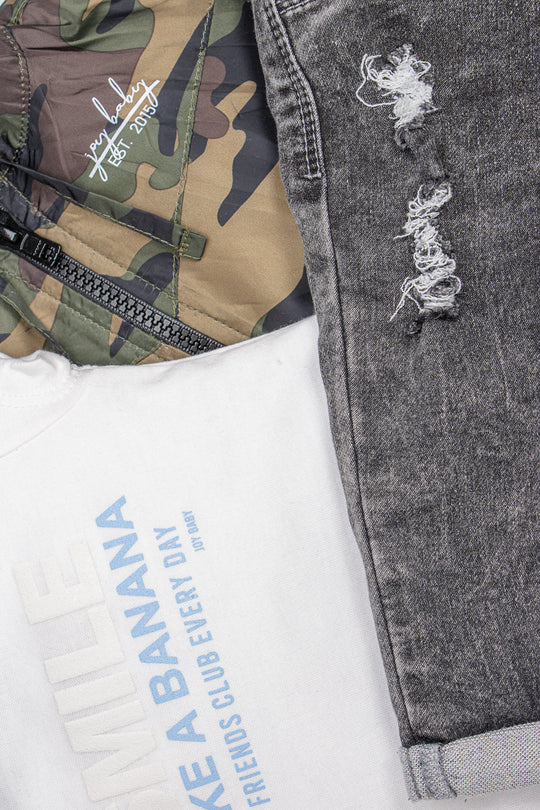 CONJUNTO TRES PRENDAS BEBÉ ARMY