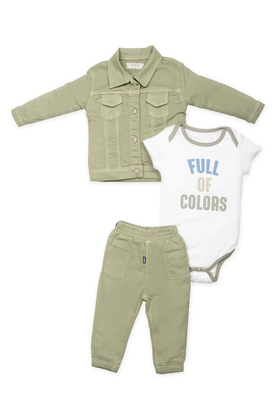 CONJUNTO TRES PRENDAS BEBÉ FULL OF COLOR