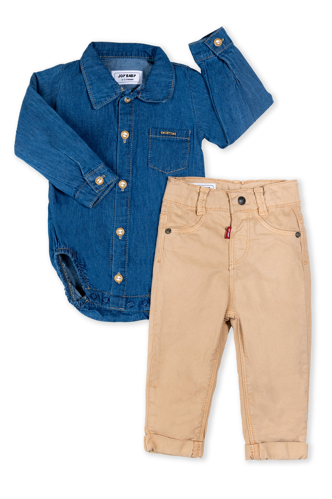CONJUNTO BEBÉ DENIM BEIGE