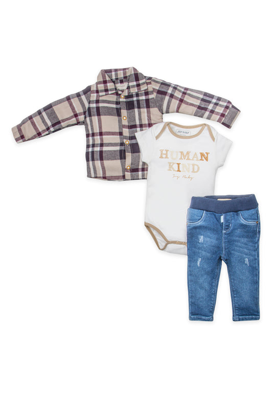 CONJUNTO TRES PRENDAS BEBÉ HUMAN KIND