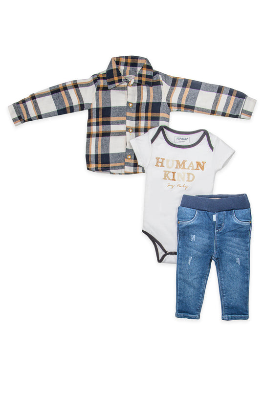 CONJUNTO TRES PRENDAS BEBÉ HUMAN KIND
