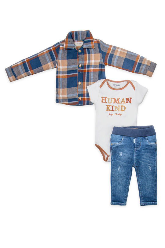 CONJUNTO TRES PRENDAS BEBÉ HUMAN KIND