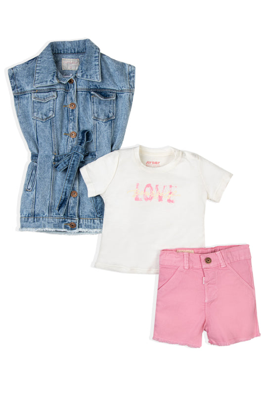 CONJUNTO 3 PRENDAS NIÑA LOVE YOURSELF