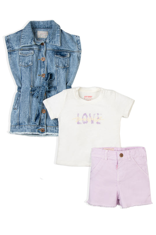 CONJUNTO 3 PRENDAS NIÑA LOVE YOURSELF