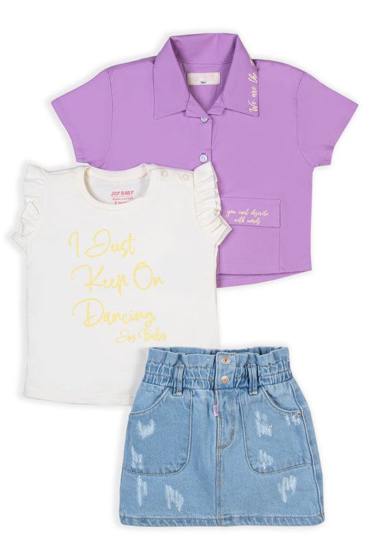 CONJUNTO 3 PRENDAS NIÑA JUST FUN