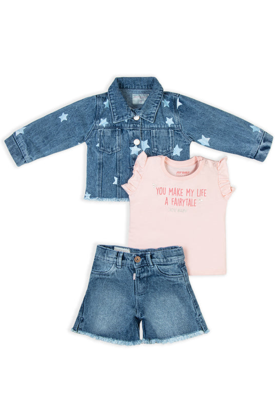 CONJUNTO 3 PRENDAS NIÑA STARS