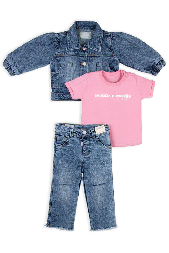 CONJUNTO 3 PRENDAS NIÑA POSITIVE ENERGY