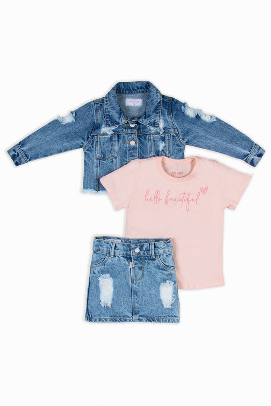CONJUNTO 3 PRENDAS NIÑA HELLO BEAUTY