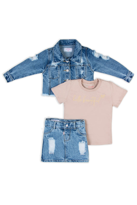 CONJUNTO 3 PRENDAS NIÑA HELLO BEAUTY