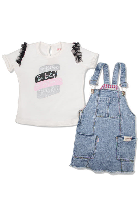 CONJUNTO OVEROL NIÑA FUN DENIM