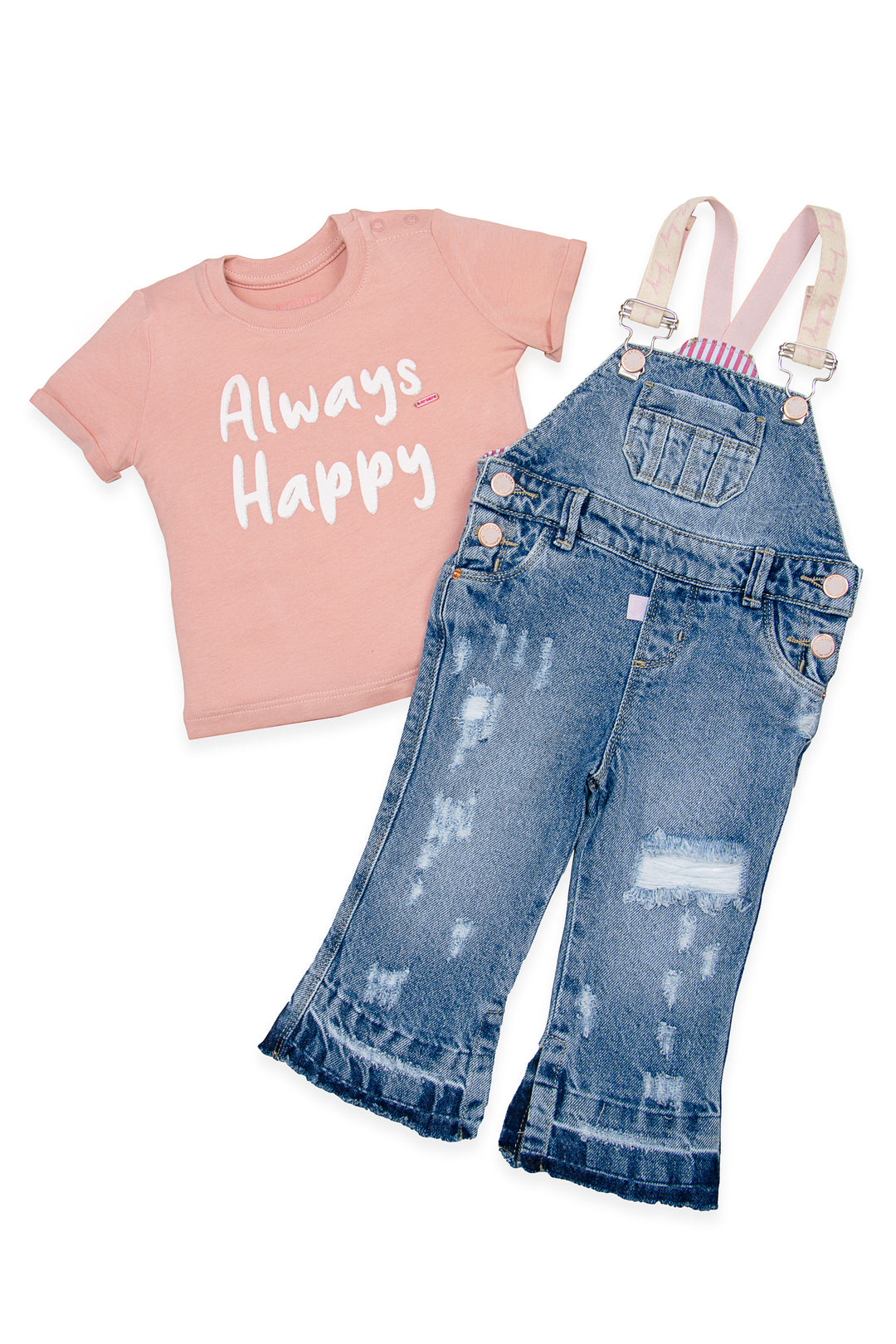 CONJUNTO OVEROL NIÑA ALWAYS HAPPY