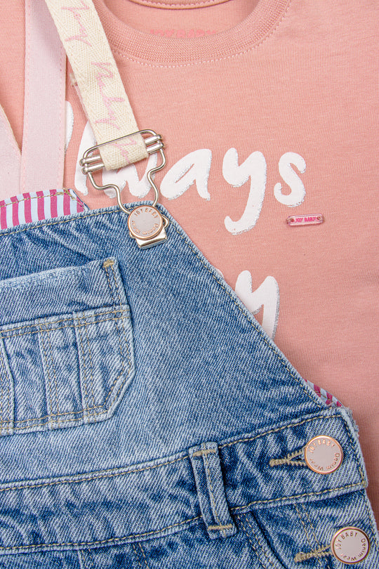 CONJUNTO OVEROL NIÑA ALWAYS HAPPY