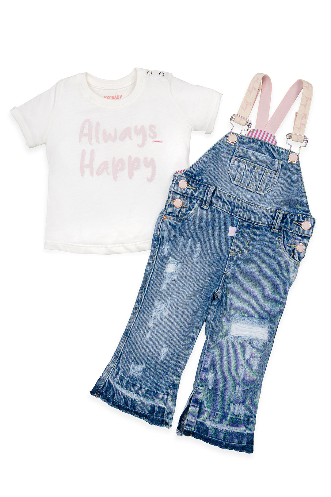 CONJUNTO OVEROL NIÑA ALWAYS HAPPY