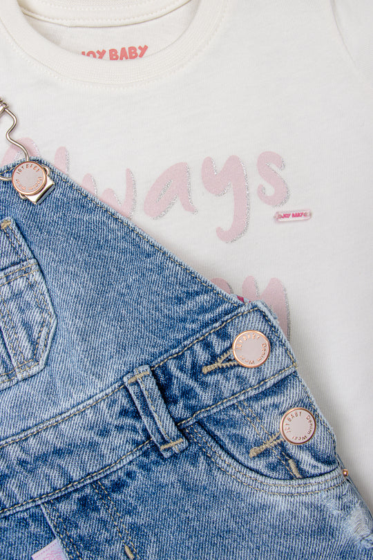 CONJUNTO OVEROL NIÑA ALWAYS HAPPY