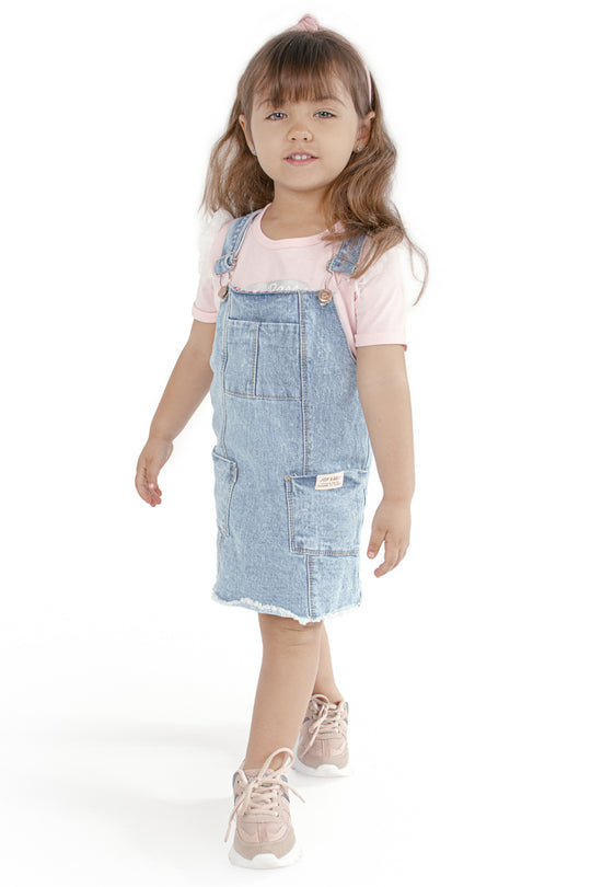 CONJUNTO OVEROL NIÑA FUN DENIM