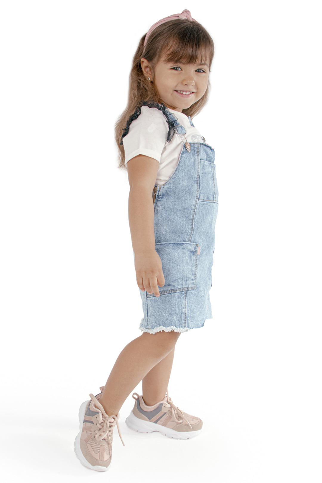 CONJUNTO OVEROL NIÑA FUN DENIM