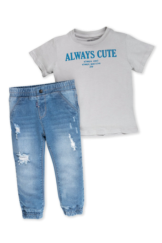 CONJUNTO 2 PRENDAS NIÑO ALWAYS CUTE GRIS