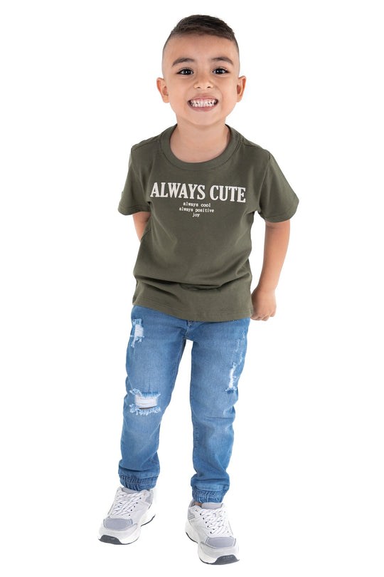 CONJUNTO 2 PRENDAS NIÑO ALWAYS CUTE VERDE