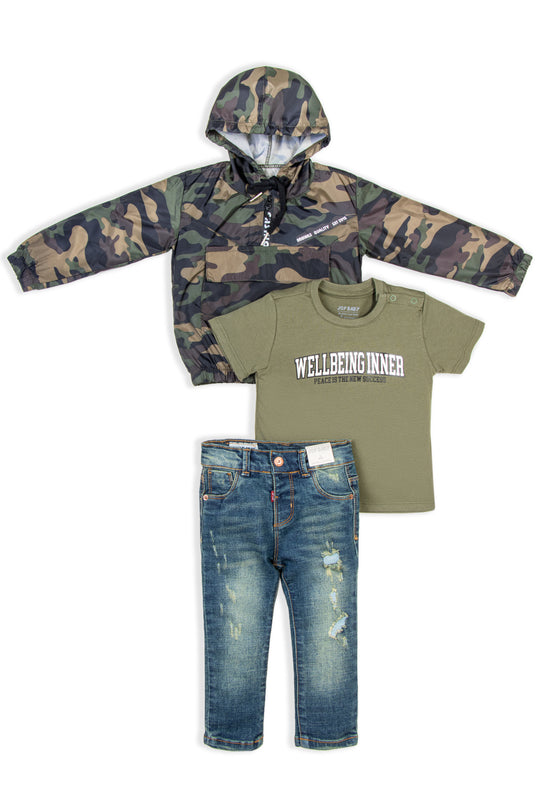 CONJUNTO 3 PRENDAS NIÑO CAMOUFLAGE